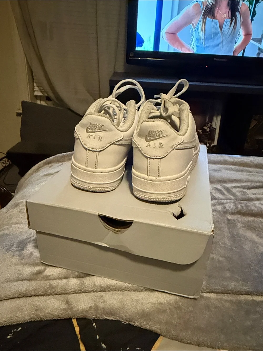 Kids White Air Force Sneakers - Classic Low-Top